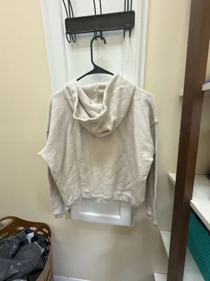 Aerie Waffle Knit Cropped Hoodie Pullover Size S thumbnail 4