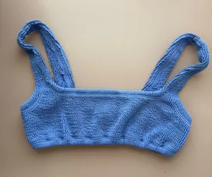 Kut from the Kloth Periwinkle Smocked Swim Bralette thumbnail 1