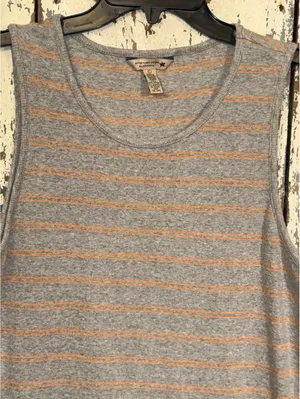 Vintage American Eagle Striped tank dress size Large gray with orange stripes thumbnail 2