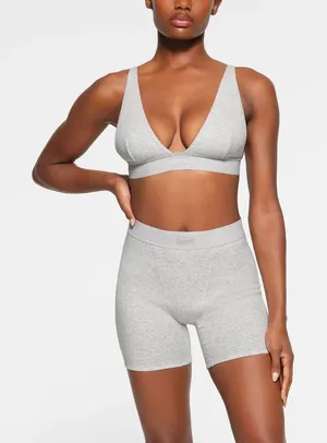 NWT Skims‎ Cotton Rib Boxer Heather Grey Size Medium thumbnail 1