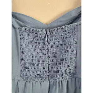 Abercrombie & Fitch Blue Puff Sleeve Smocked Knee Length Dress Size Small thumbnail 6