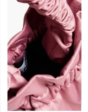 GANNI Pink Scrunchie Occasion Knot Top Handle Tote Bag Shoulder Drawstring Purse thumbnail 5