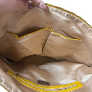 Ora Delphine Eden Leather Tote Bag Mustard Yellow No Shoulder Strap thumbnail 9