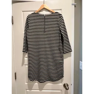 Gap Gray White Striped Boatneck‎ Shift Dress Size Medium thumbnail 3