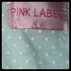 Pink Label Pajama Set Womens Mint Green Polka Dot Lace Trim Sleepwear Small thumbnail 3