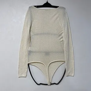 Abercrombie & Fitch Lace Bodysuit XS Cream Long Sleeve Y2K Sheer thumbnail 4