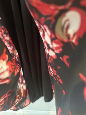 Black Red Floral Sheer Maxi Dress Size 8 Romantic Dark Fairy Valentine’s Gothic thumbnail 4