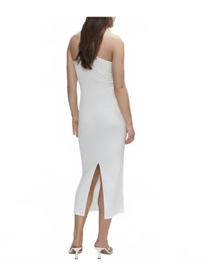 Mango Textured Dress with Opening Back Slit Lia Off White NWT Size 6 / Medium thumbnail 2