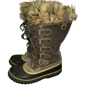 Sorel Joan of Arctic Waterproof Winter Boots Quarry‎ & Black Size 6 thumbnail 3