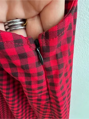 NEW Hot Topic Red Plaid Pinafore overall Mini Dress jumper YOINS NWT thumbnail 7