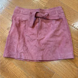 Free People Living for Love Goat Leather Mini Skirt –Pink / Dusty Rose – Size 10 thumbnail 2