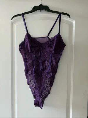 Purple Lace Bodysuit NWOT Size L thumbnail 4