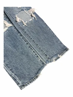 PacSun Women's Distressed Boyfriend Jeans in Light Blue Denim thumbnail 10