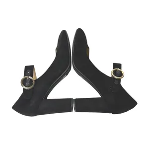 Liz Claiborne Savannah Mary Jane Pump Womens 9 Black Faux Suede 3.5" Heel Buckle thumbnail 8