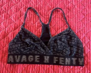 Savage x Fenty Women’s Forever Savage Bralette Bra Spellout Racerback Size Large thumbnail 1