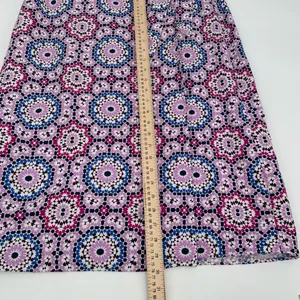 Loft Petites Skirt Womens 10P Purple Geometric Medallion Linen Blend Wrap Midi thumbnail 3