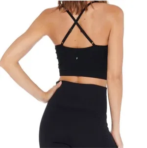 Electric Yoga Elle Black Long Bralette Crop Size XS/S thumbnail 3