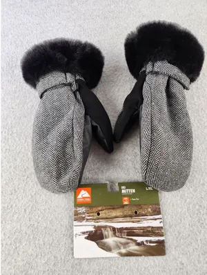 Ozark Trail Ski Mittens Faux Fur Glove Women's L/XL Grippy Thinsulate Insulation thumbnail 1