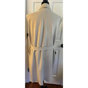 ZARA Faux Suede Sleeveless Trenchcoat Vest Womens XXL Beige Belted Long Line NEW thumbnail 2
