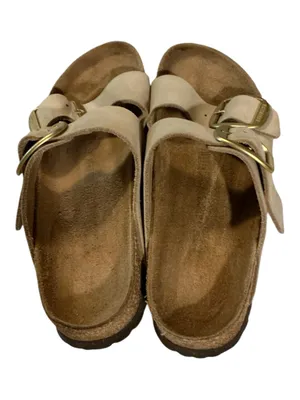 Birkenstock Arizona Big Buckle Nubuck Leather Sandals - Almond/Gold thumbnail 4