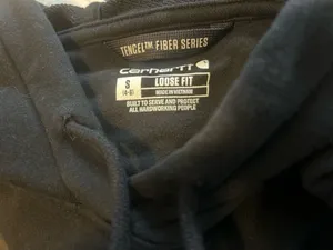 Carhartt Women's Tencel Fiber Series Loose Fit Graphic Hoodie Black Size S (4-6) thumbnail 3