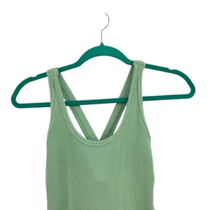 Free People Free Throw Onesie Jumpsuit Ribbed Seamless Green‎ Size Large thumbnail 5