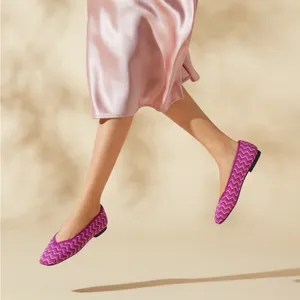 VIVAIA Square Toe V-Cut‎ Flats Margot 2.0 Orchid Multi Chevron Size 38.5 US 7.5 thumbnail 3
