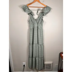 Altar'd State Anna Maxi Dress Womens Small Sage Green Ruffle Tiered DYDW3908PL-E thumbnail 2