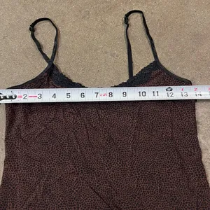 Animal Print LaceTrim Adjustable Spaghetti Strap Lounge Sleep Tank L thumbnail 9