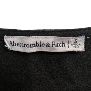 Abercrombie & Fitch Sweetheart Corset Solid Crop Top Black Long Sleeve Size S thumbnail 6