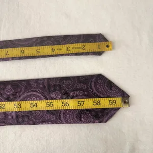 Burma Bibas Silk Mens Tie Purple Paisley Necktie Designer Classic Office thumbnail 8