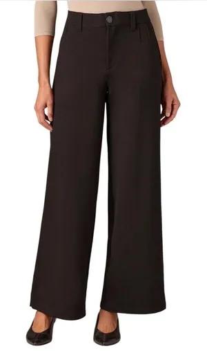 Wit & Wisdom Whitney Wide Leg Pants Womens 12‎ Black Stretch Career Trousers thumbnail 1