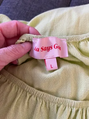 Lisa Says Gah Lime Tiered Maxi Dress size L thumbnail 3