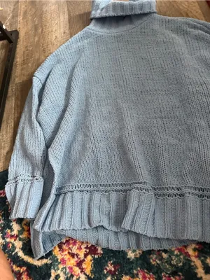 Aerie xs oversized blue sweater thumbnail 5