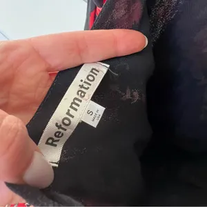 Reformation Parma Maxi Dress in Black with Roses thumbnail 8