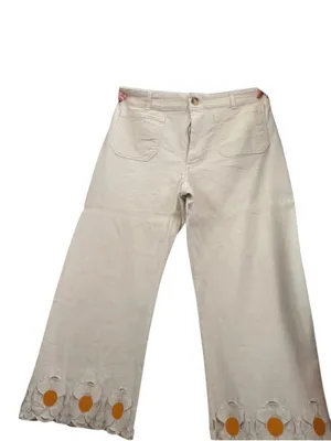 Maeve Anthropologie Colette Wide-Leg Jeans Daisy Cutwork Hem cottagecore whimsy thumbnail 10