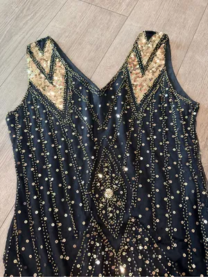 PrettyGuide Black Sequin Fringe Cocktail Dress Size M thumbnail 8