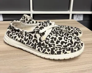 Gypsy Jazz Leopard Print Slip On Western Style Casual Shoes thumbnail 1