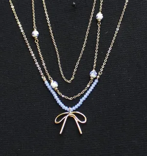 NWT Erica Lyons Chain Necklaces Gold / Blue Multi 16" + 3" 17" + 3" 18" + 3" thumbnail 1