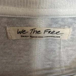 NWT We the Free White High Low Hem Stripe Statement Cuff Oversized Top Small thumbnail 4
