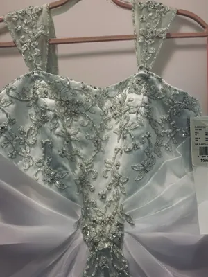 Wedding David's Beaded Bridal Dress White Gown Strapless A-Line 2 thumbnail 10