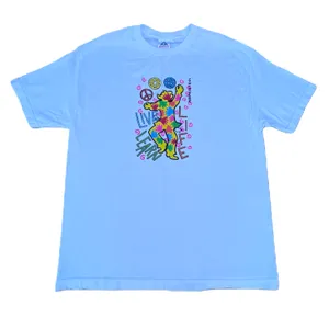 Vintage Live Life Learn White Colorful Graphic T-shirt thumbnail 1