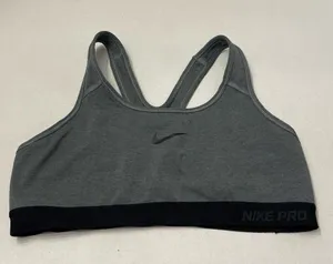 Nike Pro Dri-Fit Sports Bra Size L Gray/Black thumbnail 1