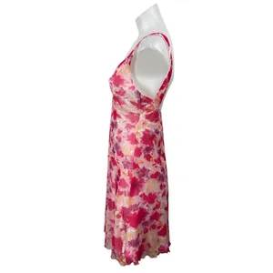 Princess Polly Zuba Pink Floral Sleeveless Mesh V-neck Mini Fit & Flare Dress 6 thumbnail 2