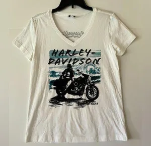 Harley Davidson Woman & Motorcycle Inscribed T-Shirt Nashville, TN Size Med A2 thumbnail 1
