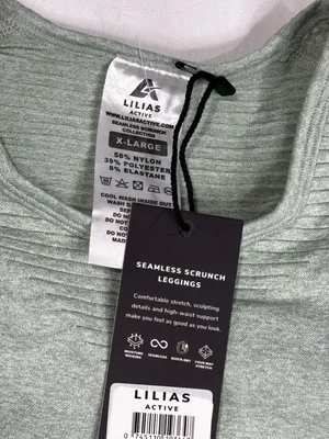 Lilias Active Seamless Scrunch Crop Top and Leggings Mint Green Set X-Large thumbnail 3