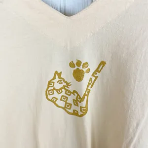 Vintage 90s Viva City USA Cat Painted Dress Size XL Cotton Artsy Cottagecore thumbnail 10