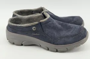 Skechers Relaxed Fit Navy Blue Faux Fur Lined Mules SN 49532 Womens 8.5 thumbnail 1