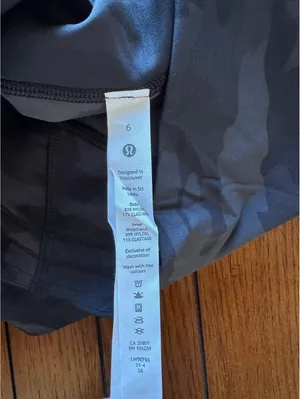 Lululemon Base Pace High Rise 28” Brushed, Heritage Camo Black Size 6 NWT thumbnail 6
