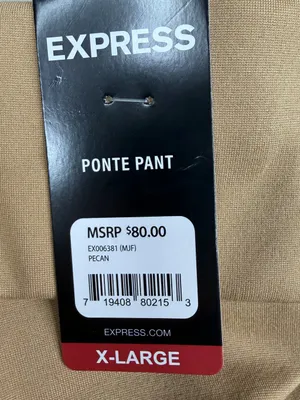 Express Ponte Pants XL Pecan Brown High Rise Pull On Slim Ankle NWT thumbnail 5